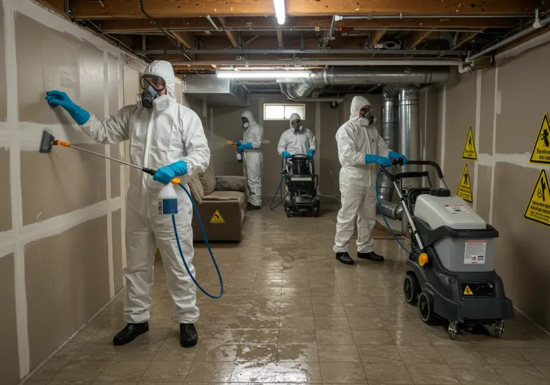 Basement Moisture Removal and Structural Drying process in Cusseta, GA